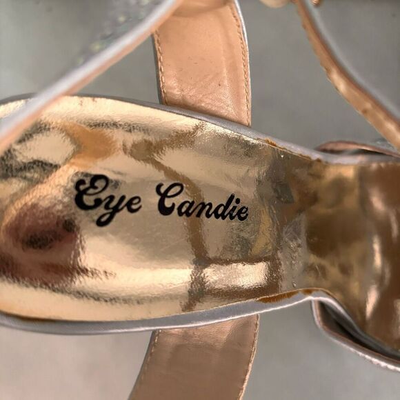 Eye Candie Celine 86 Slingback Platform High Heel Dress Pumps Light Silvery Blue - Picture 4 of 5